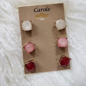 Carole earrings 3 pair set